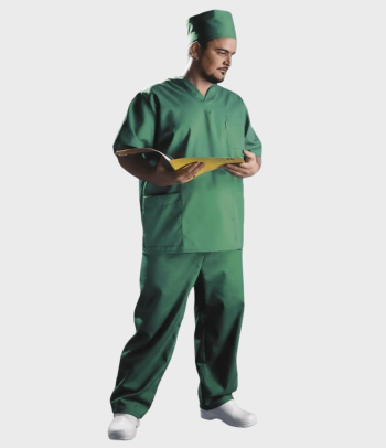 Костюм для медицинского персонала из смесовой ткани зеленый Ярославль