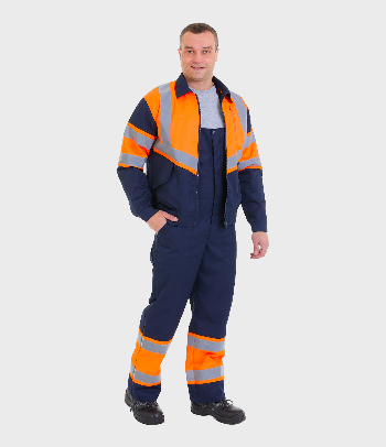 Костюм мужской сигнальный ФОТОН® (куртка с полукомбинезоном) Сургут